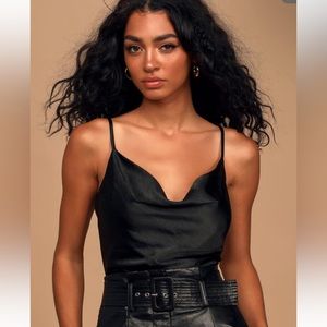 Lulus black satin cami top